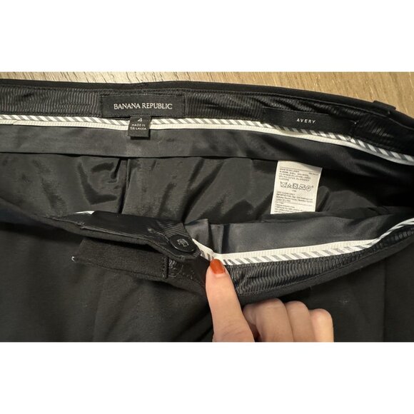 Banana Republic Avery Wool Black Straight Ankle Pants Work Office Trouser Size 4 - Picture 9 of 12